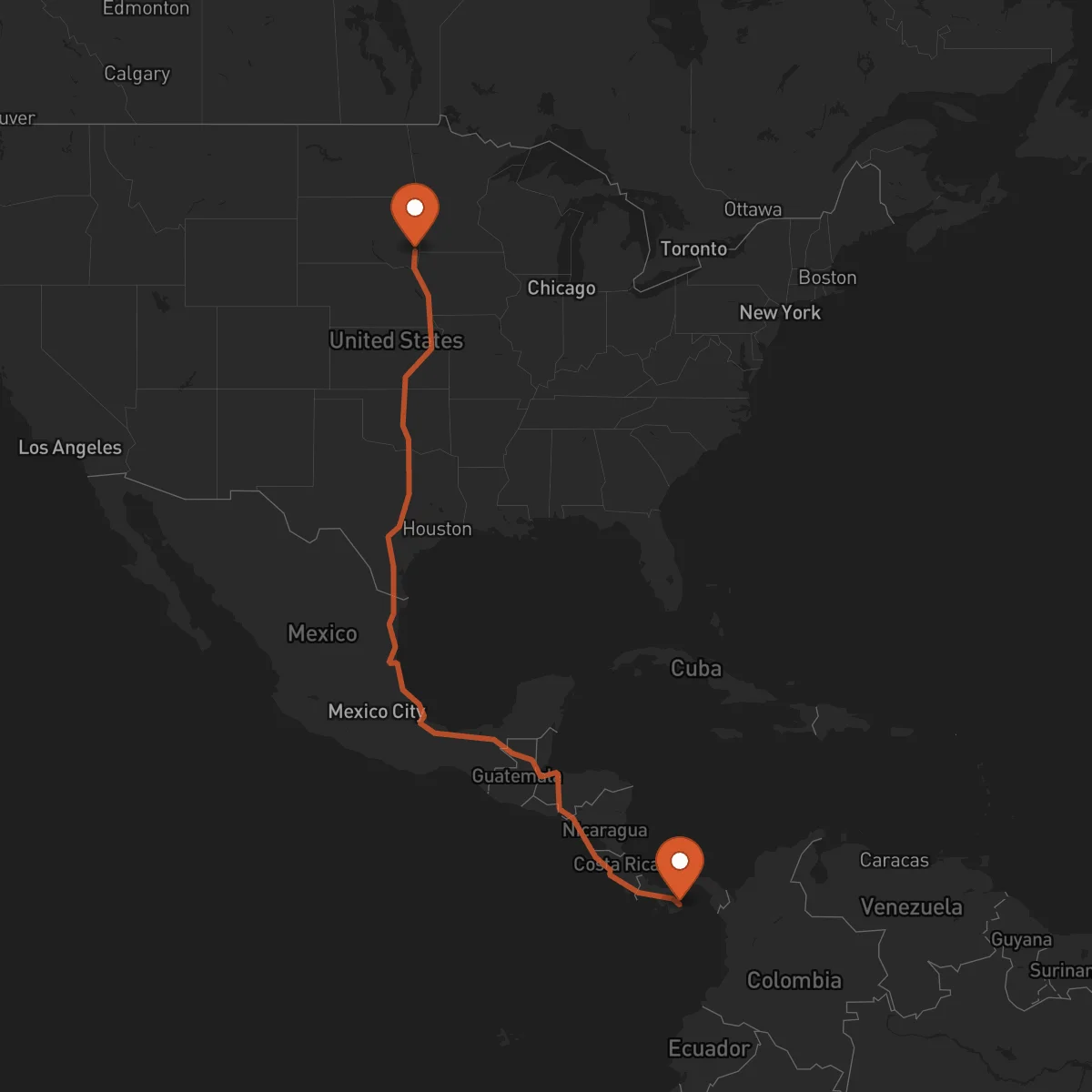 Ruta Las Tablas - Sioux Falls