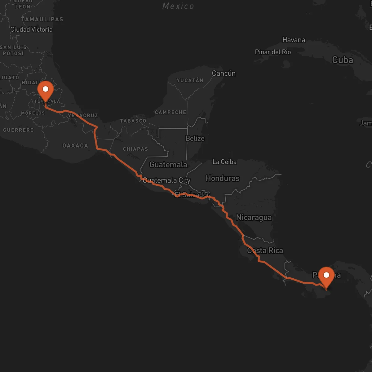 Ruta Las Tablas - Tlaxcala de Xicohténcatl