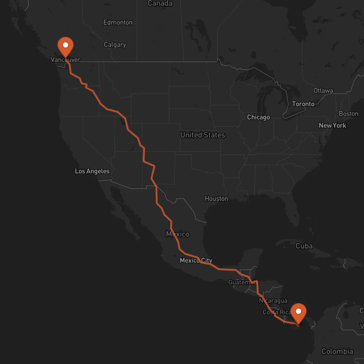 Ruta Las Tablas - Vancouver