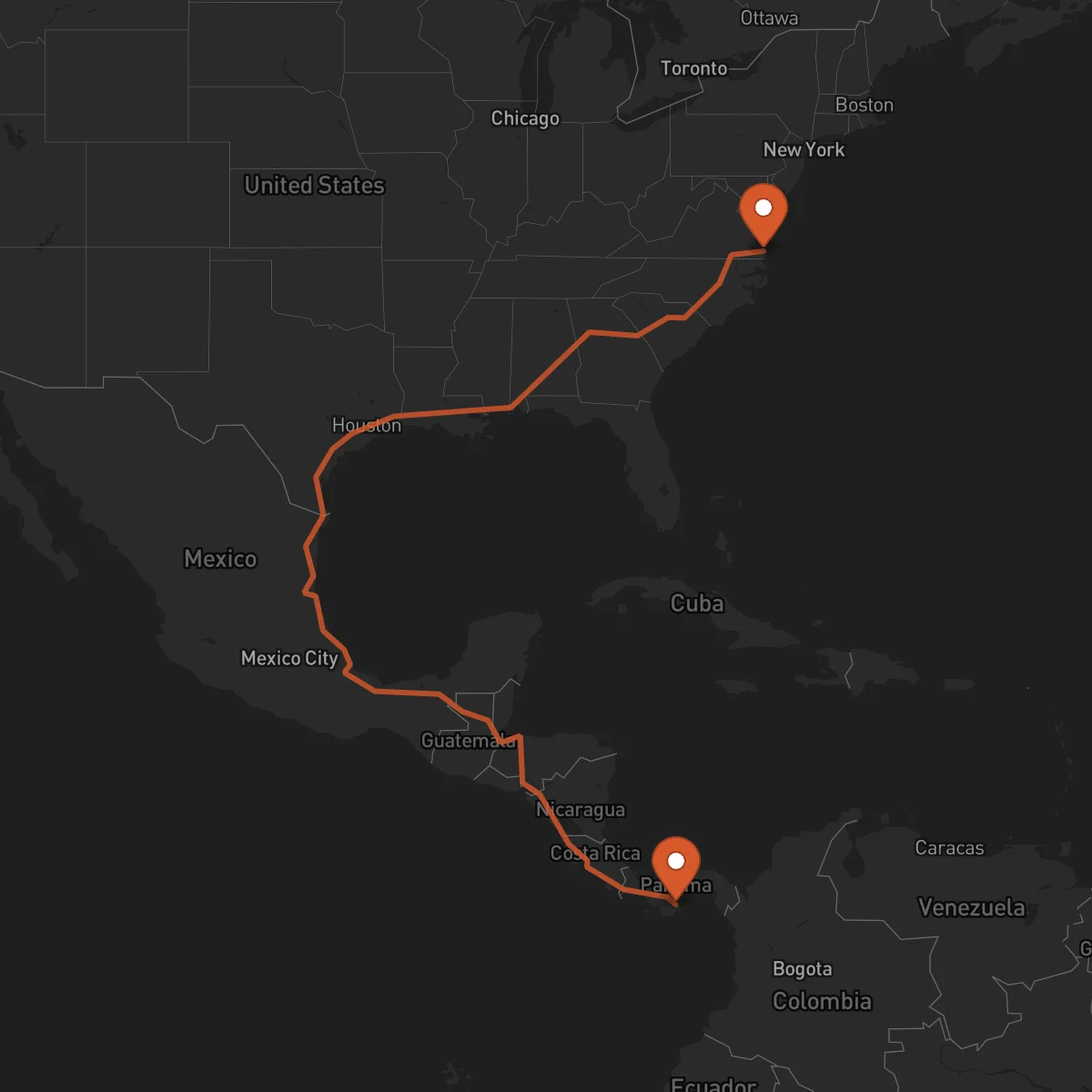 Ruta Las Tablas - Virginia Beach