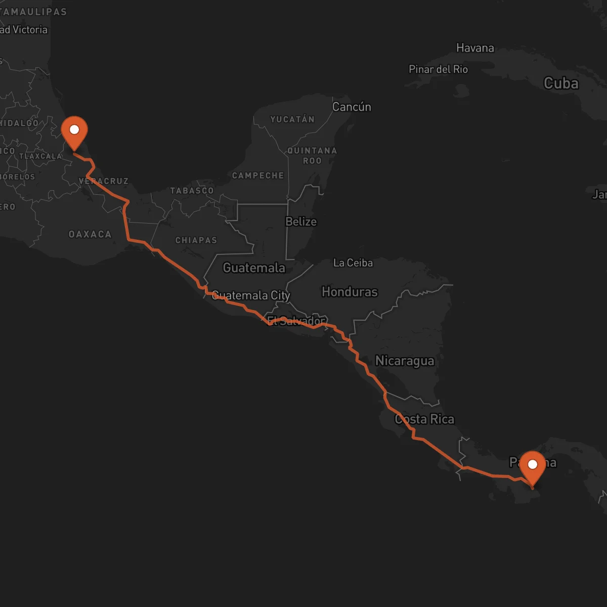Ruta Las Tablas - Xalapa