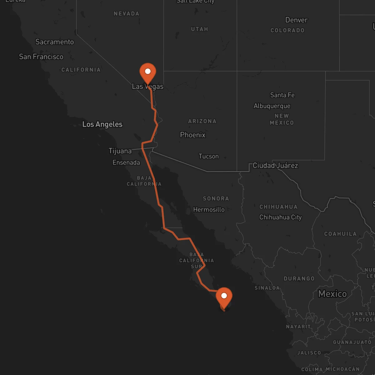 Ruta Los Cabos - Las Vegas