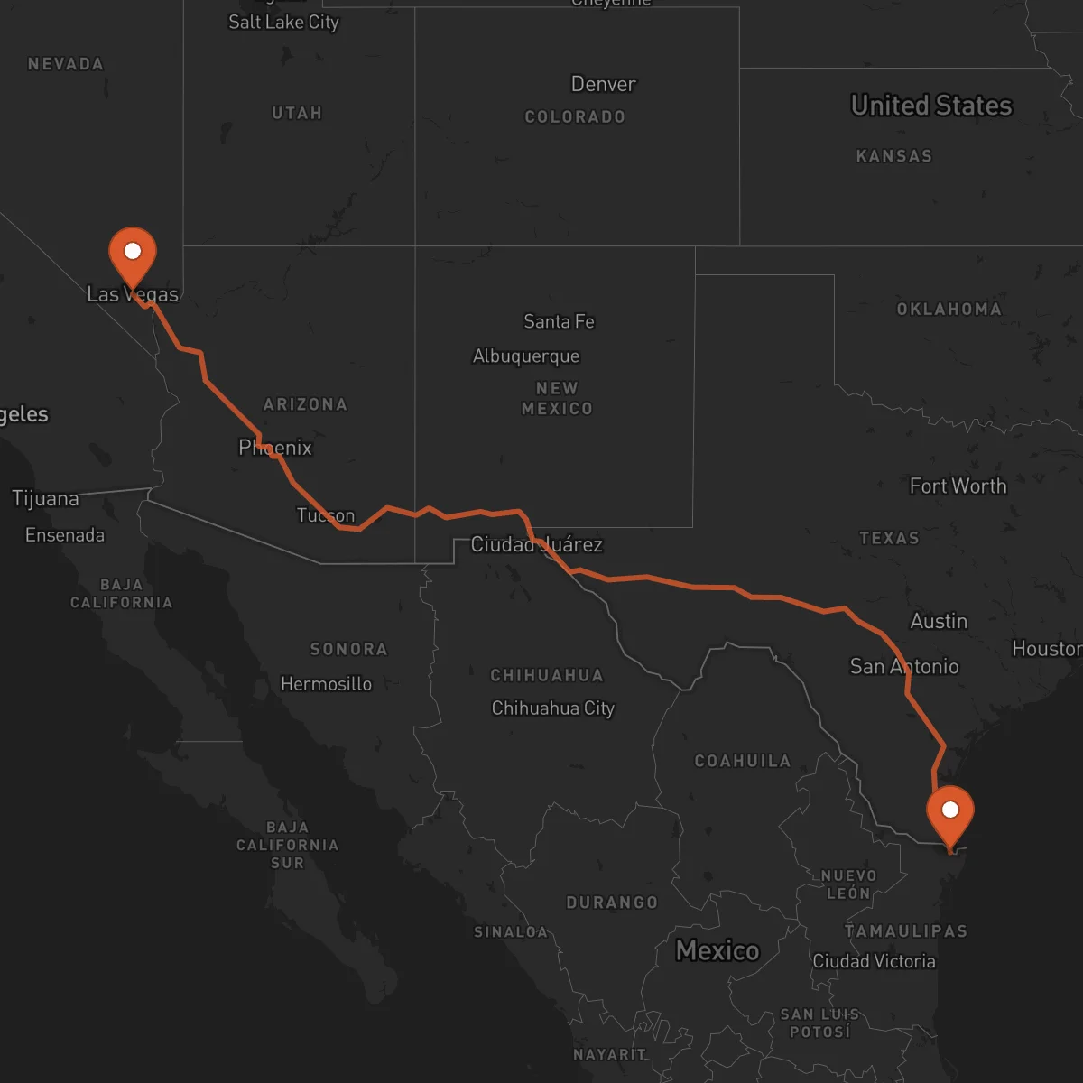 Ruta Matamoros - Las Vegas
