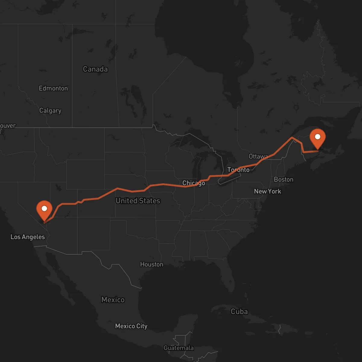 Ruta Moncton - Las Vegas