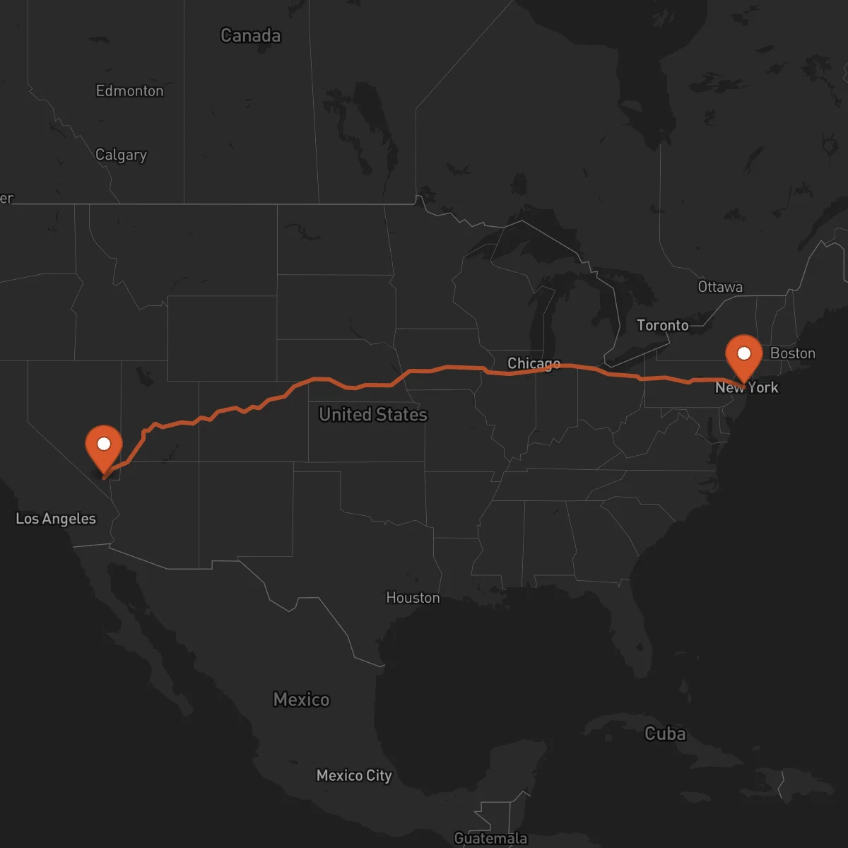 Ruta Newark - Las Vegas