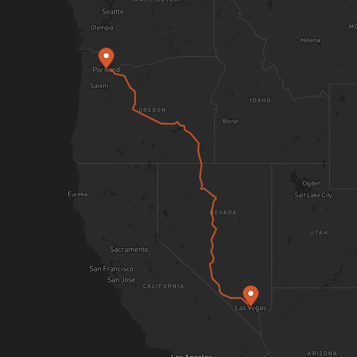 Ruta Portland - Las Vegas
