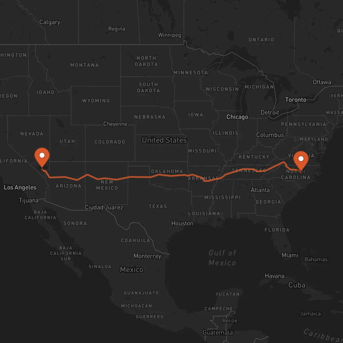 Ruta Raleigh - Las Vegas