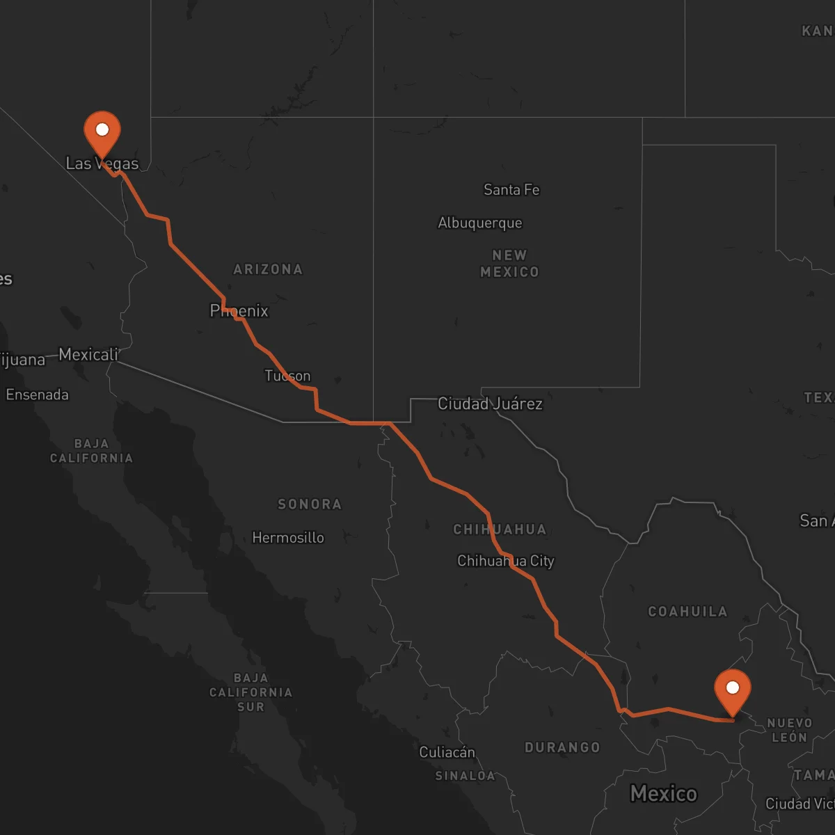 Ruta Saltillo - Las Vegas