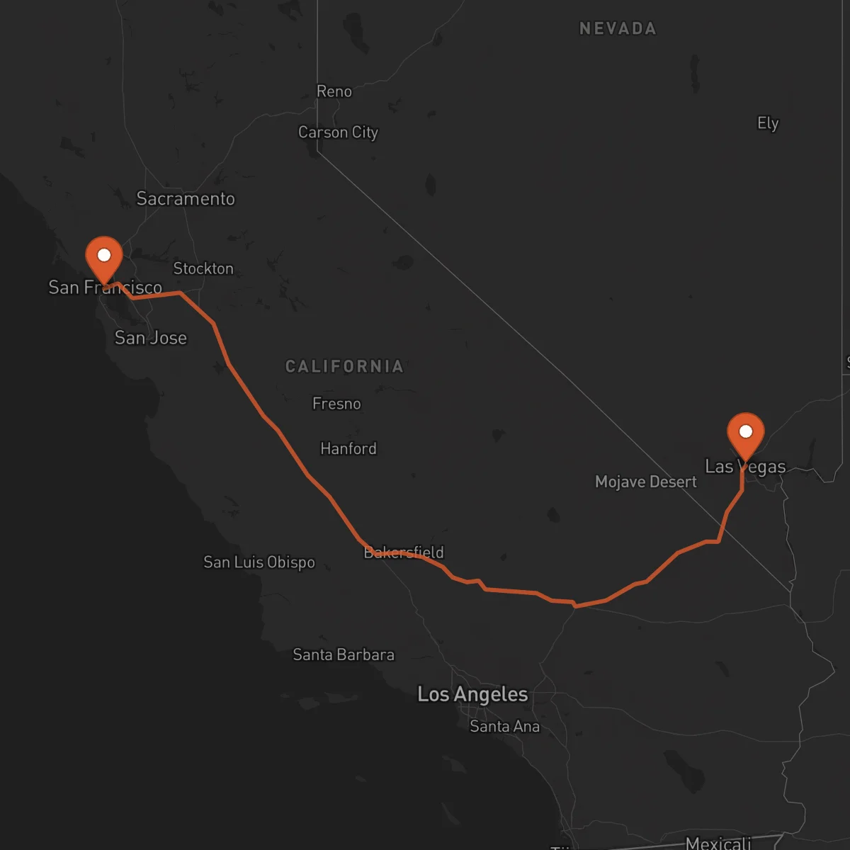 Ruta San Francisco - Las Vegas