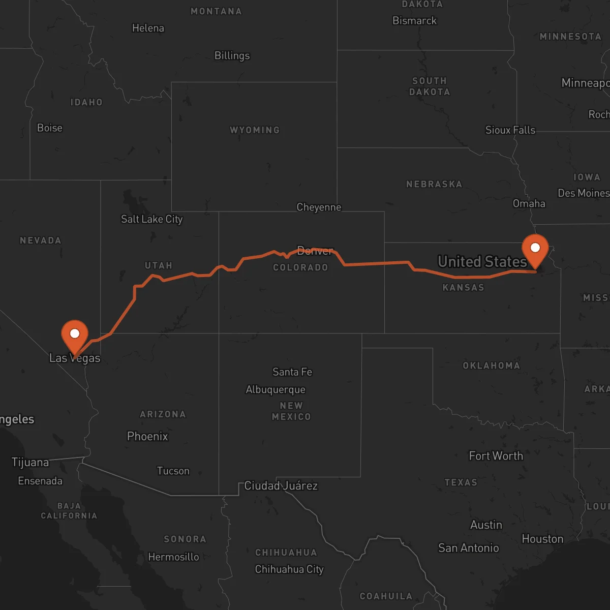 Ruta Topeka - Las Vegas