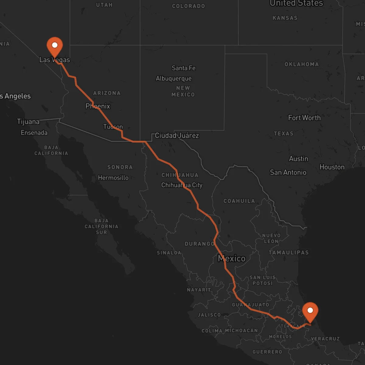 Ruta Las Vegas - Xalapa
