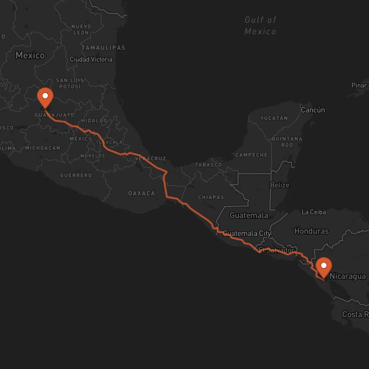Ruta León Guanajuato - Managua