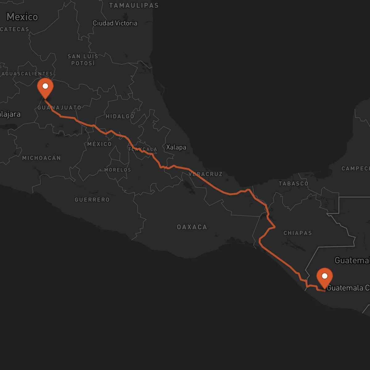 Ruta León Guanajuato - Mazatenango