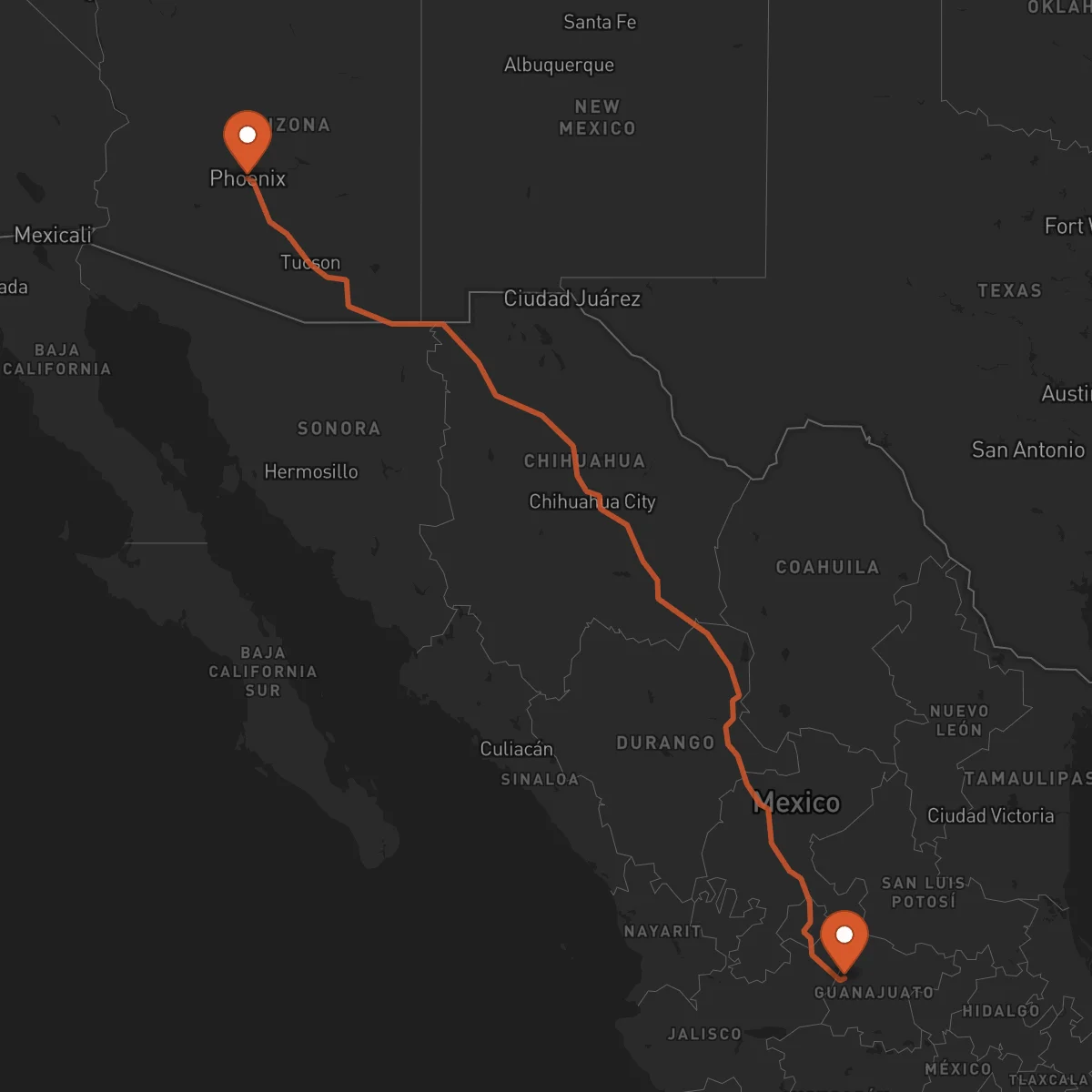 Ruta León Guanajuato - Phoenix