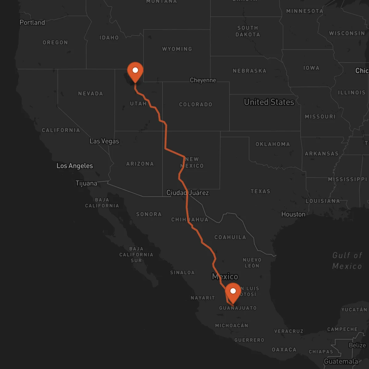 Ruta Salt Lake City - León Guanajuato