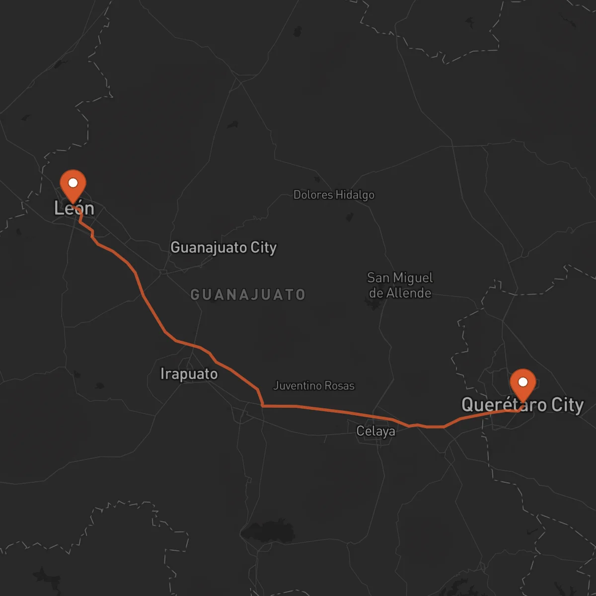 Ruta Santiago de Querétaro - León Guanajuato