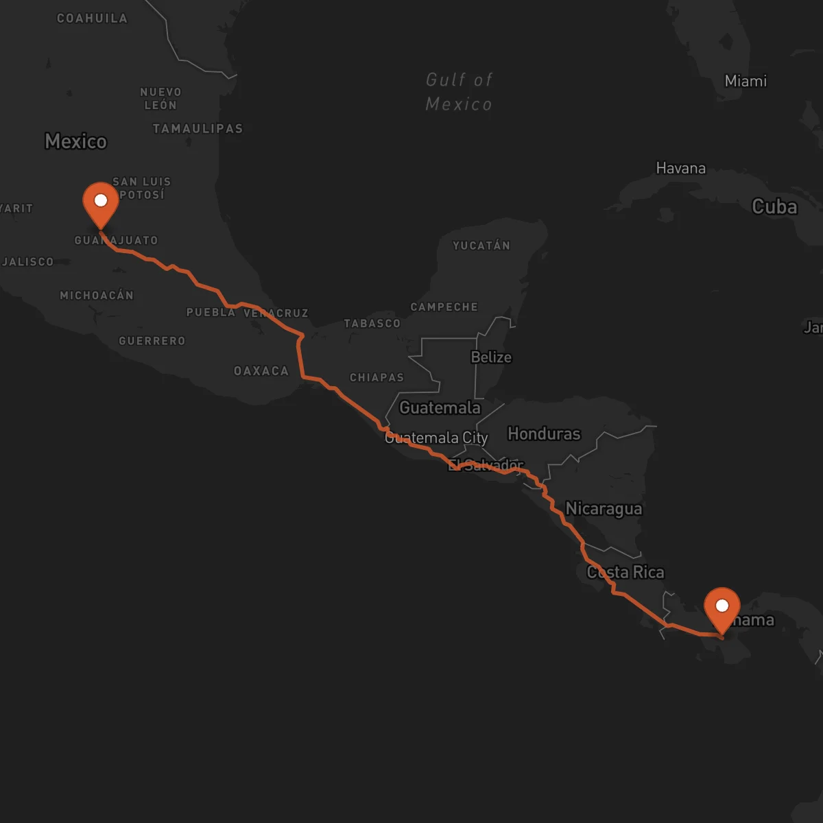 Ruta Santiago de Veraguas - León Guanajuato