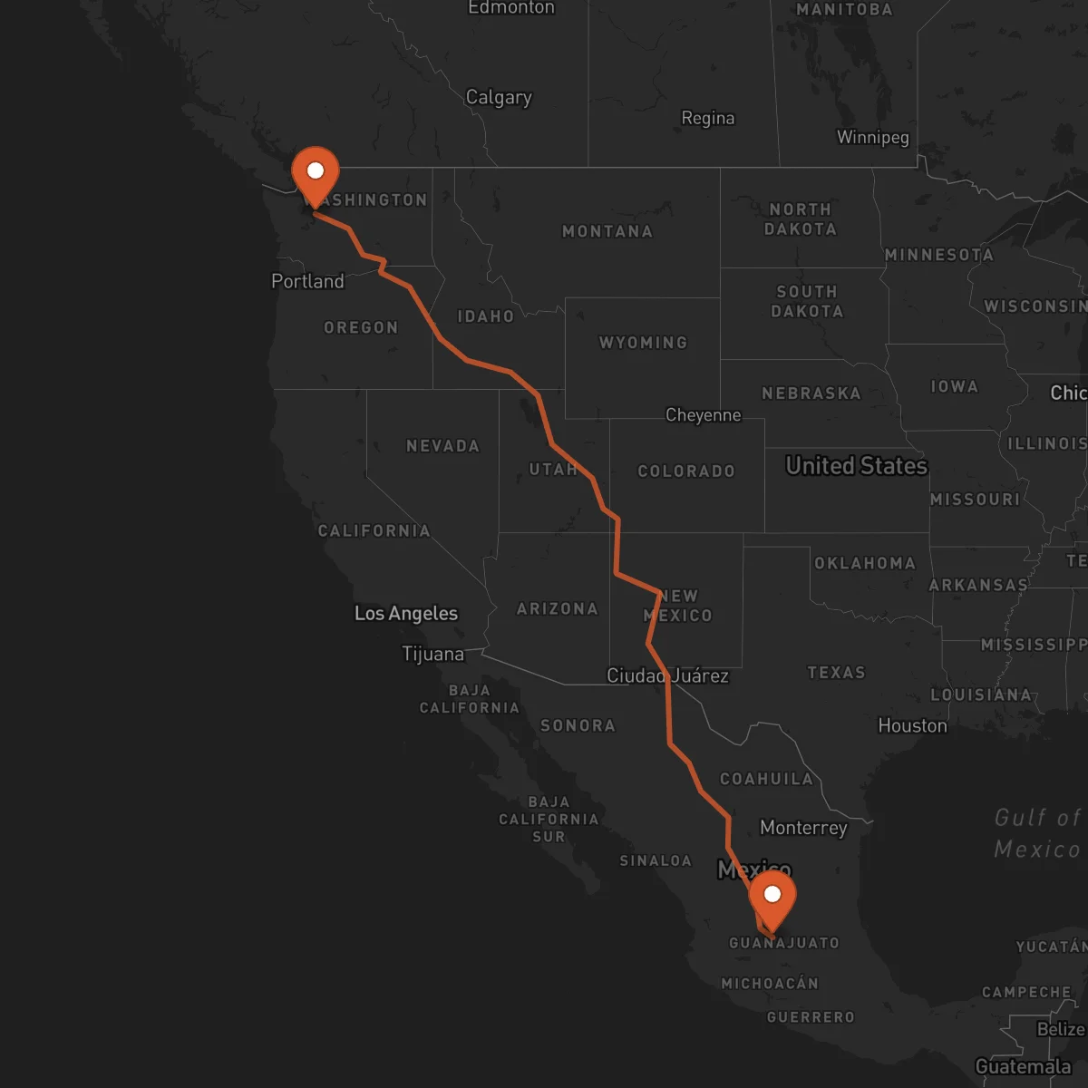 Ruta Seattle - León Guanajuato