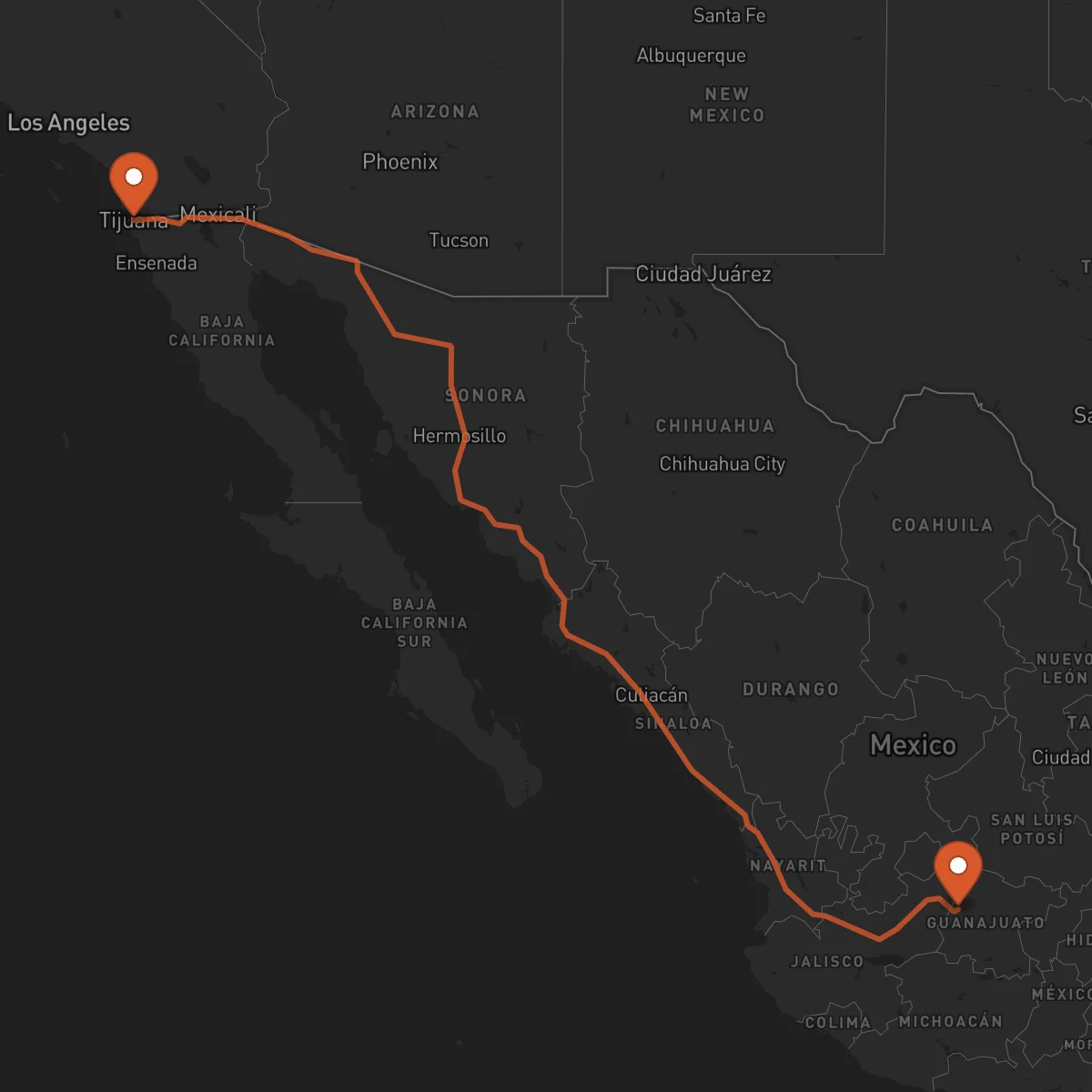 Ruta Tijuana - León Guanajuato