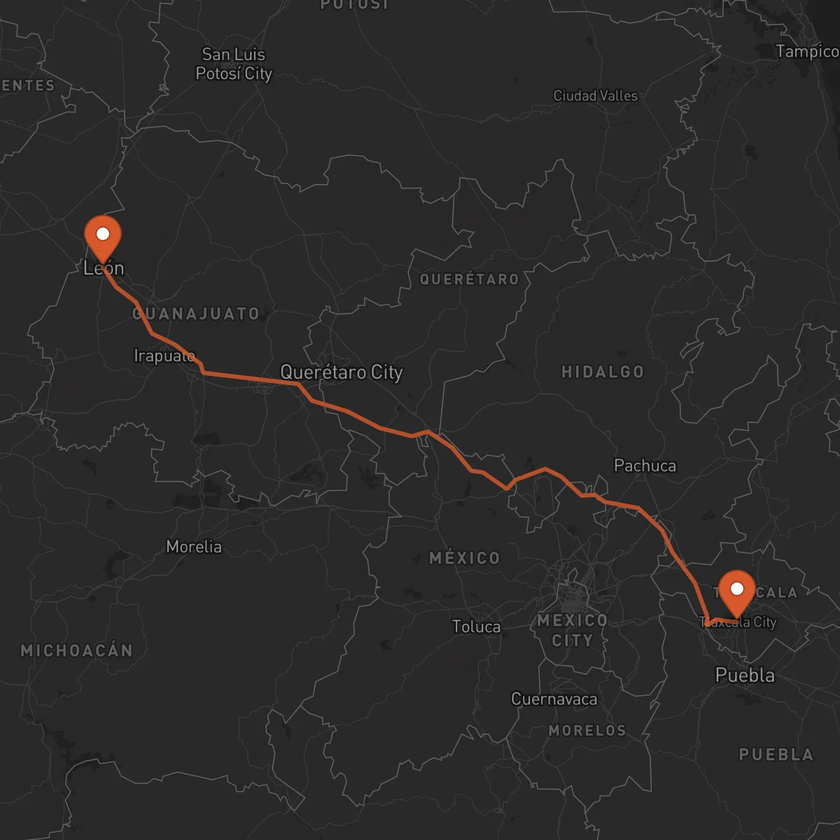 Ruta Tlaxcala de Xicohténcatl - León Guanajuato