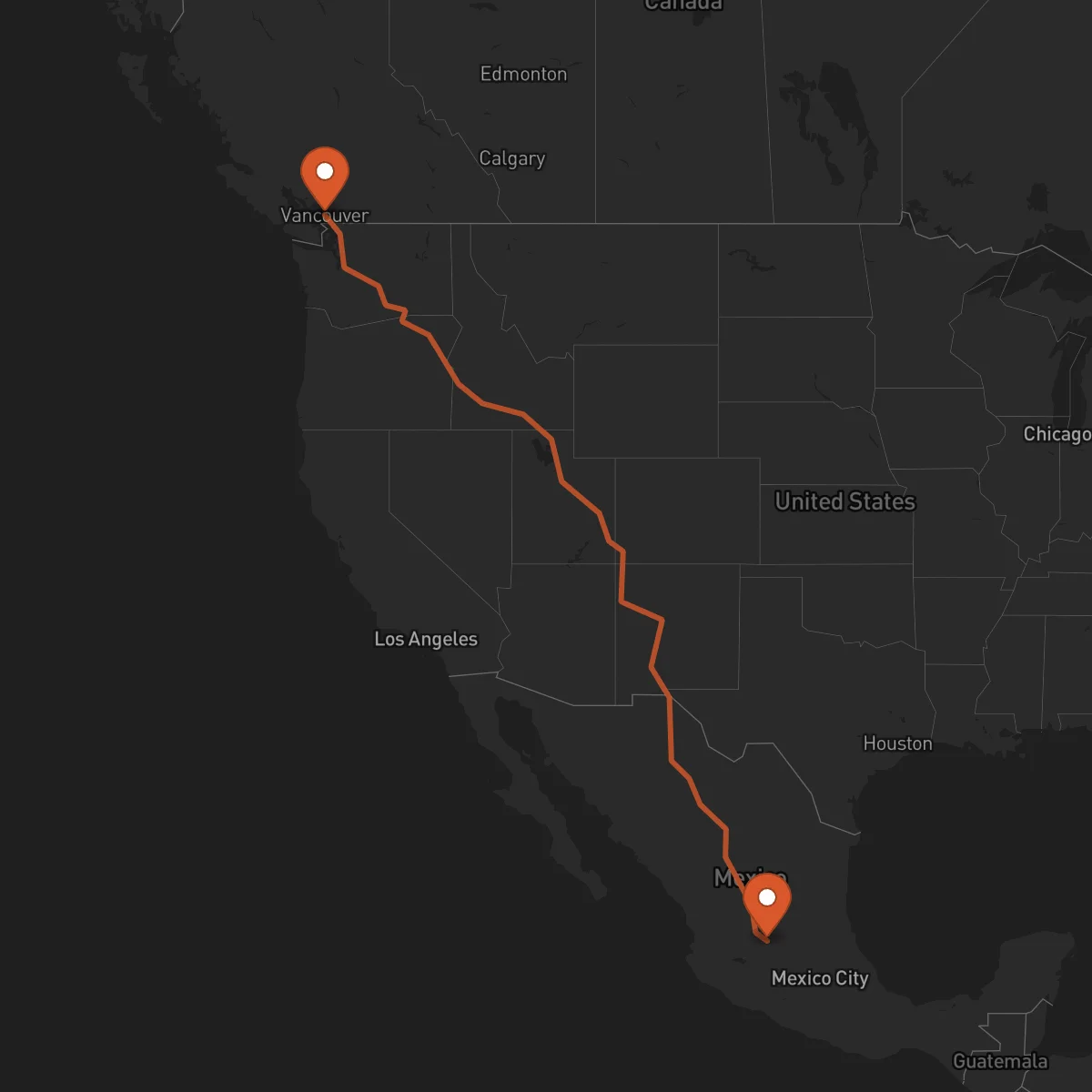 Ruta León Guanajuato - Vancouver