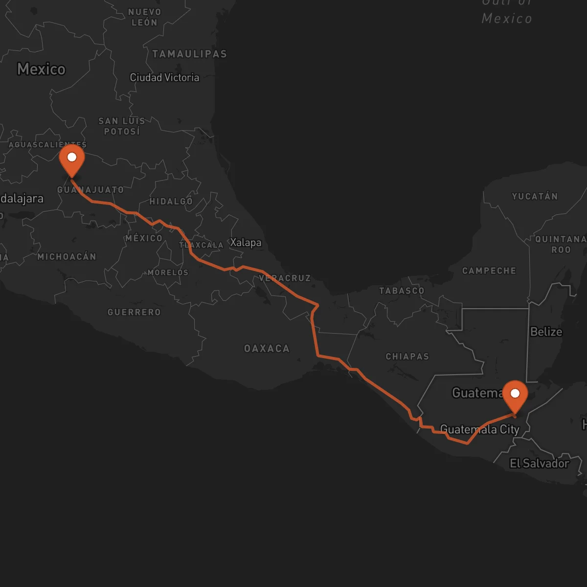 Ruta León Guanajuato - Zacapa