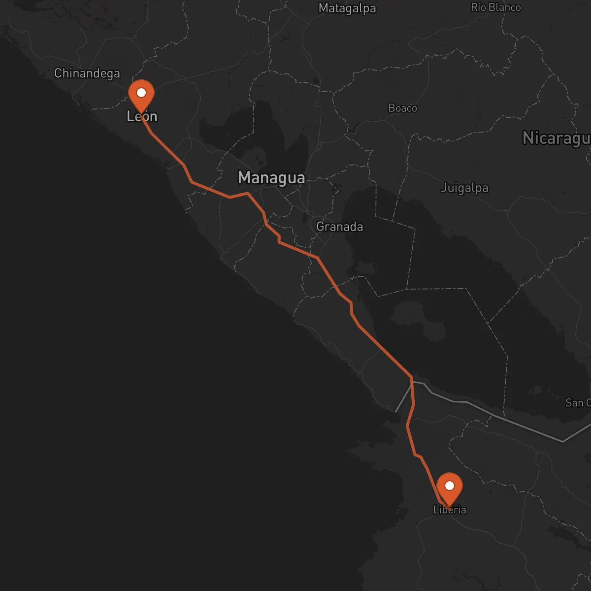 Ruta Liberia - León