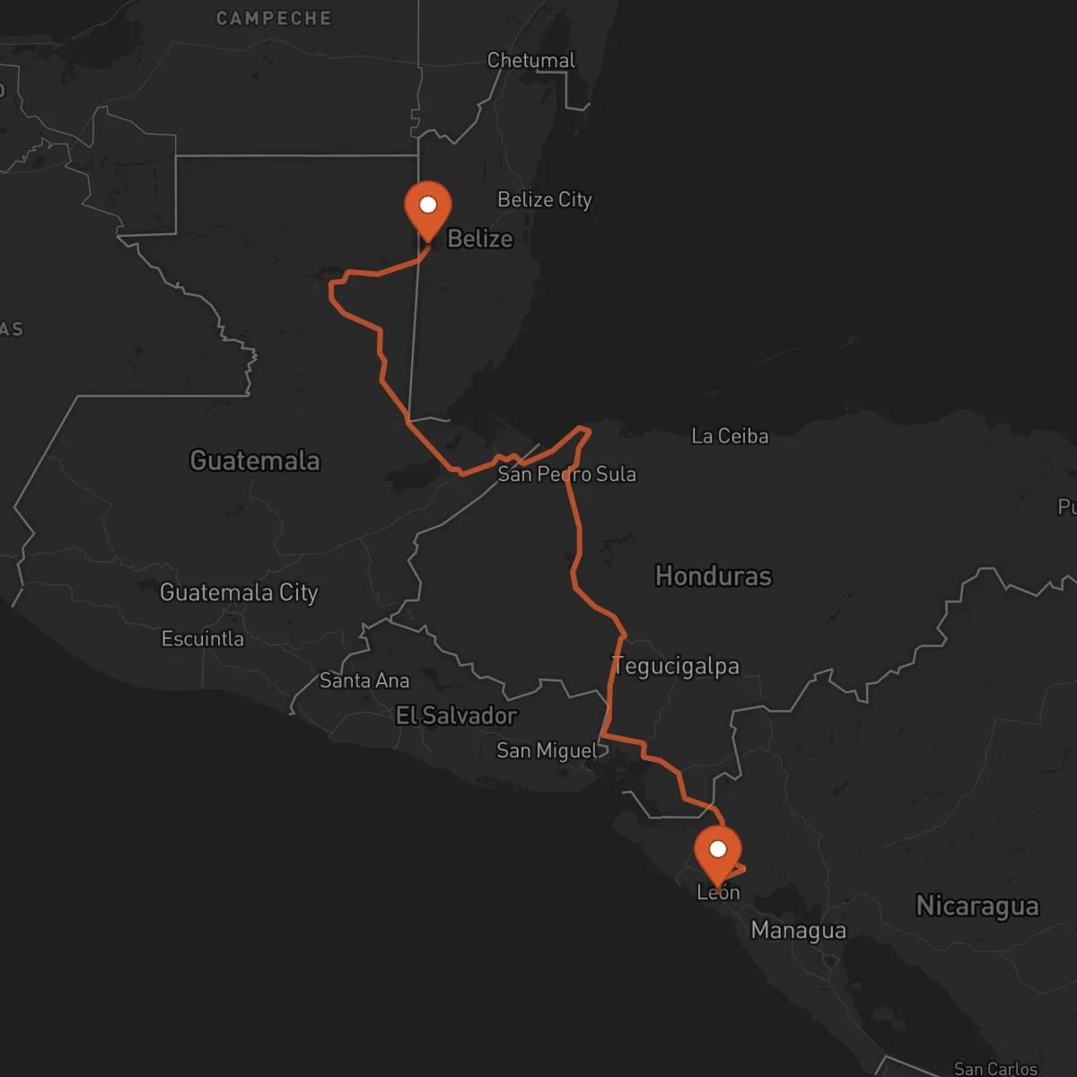 Ruta San Ignacio - León