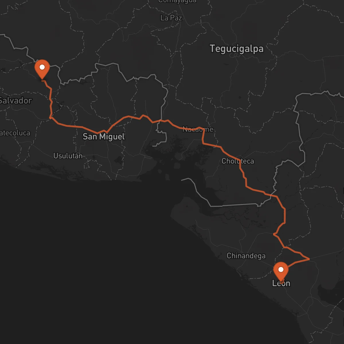 Ruta Sensuntepeque - León