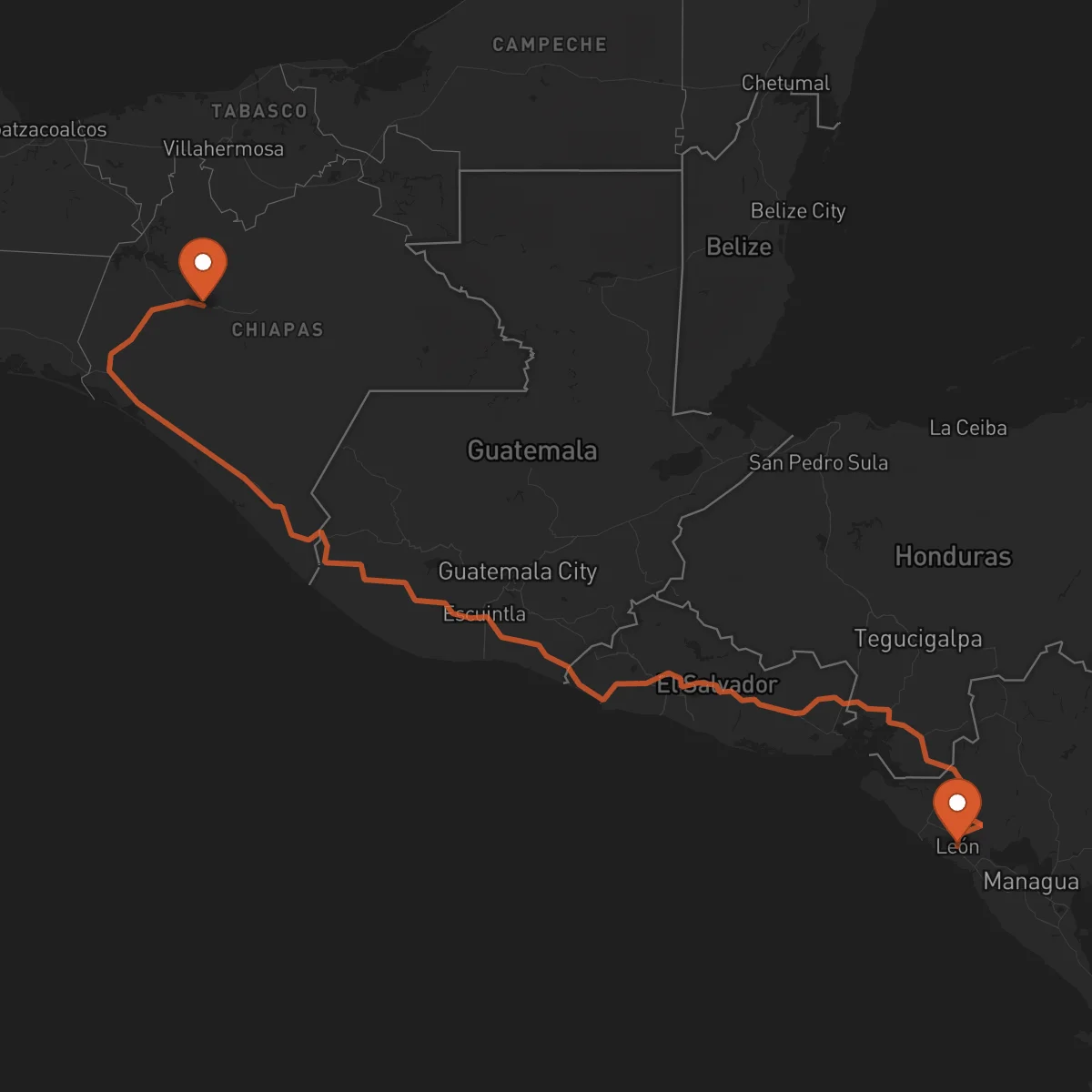 Ruta Tuxtla Gutiérrez - León