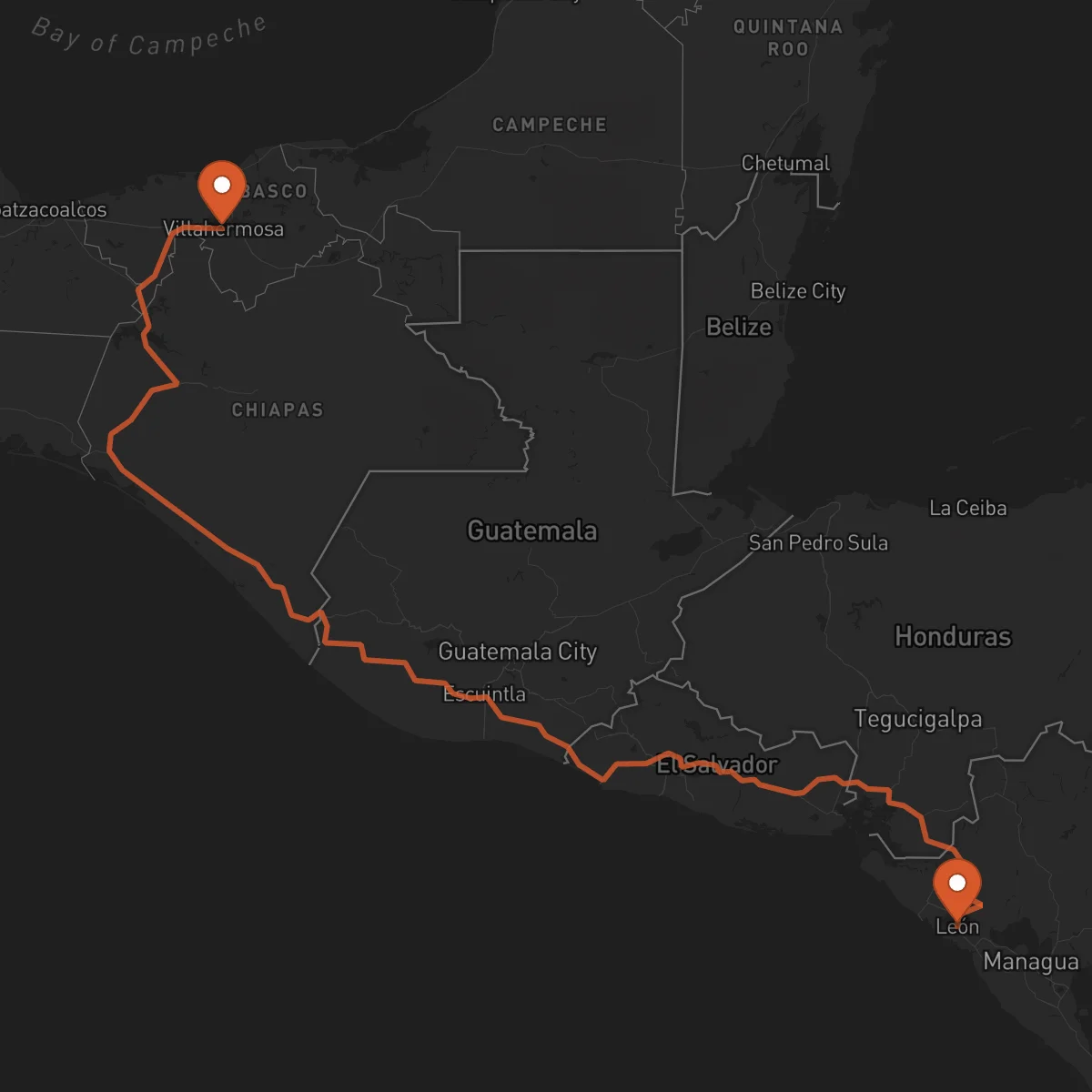 Ruta León - Villahermosa