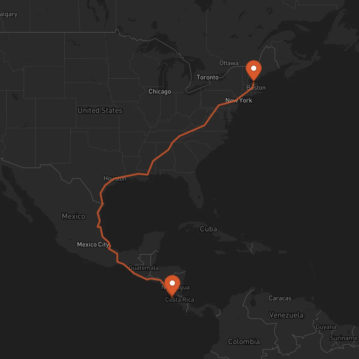 Ruta Mánchester - Liberia