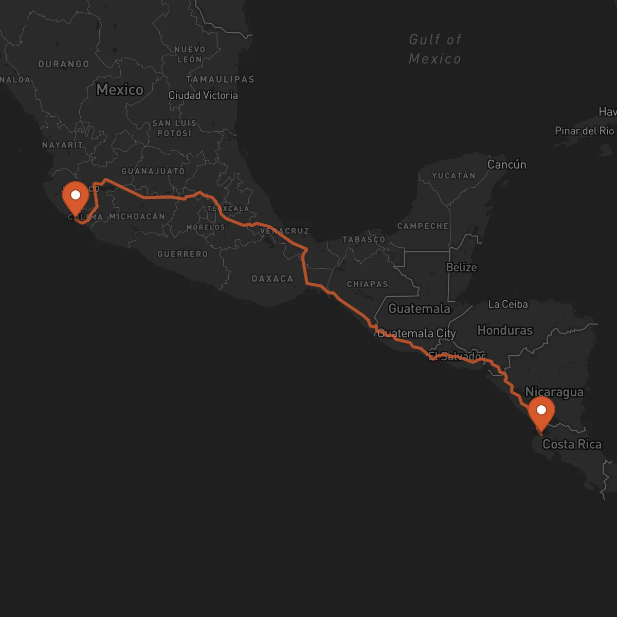 Ruta Manzanillo - Liberia