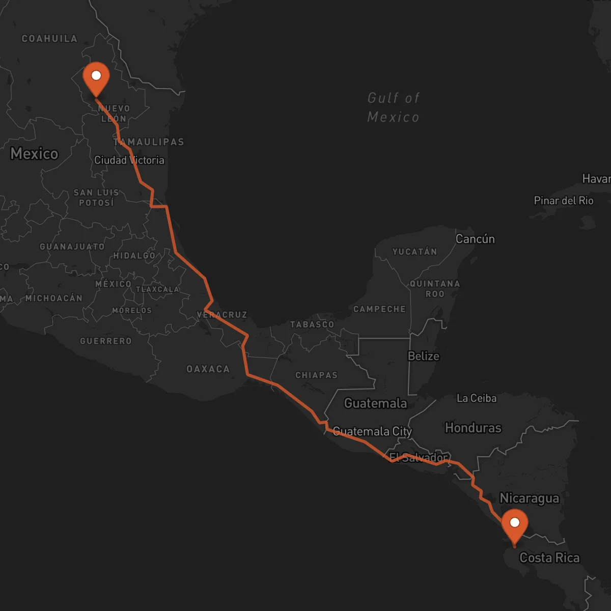 Ruta Liberia - Monterrey