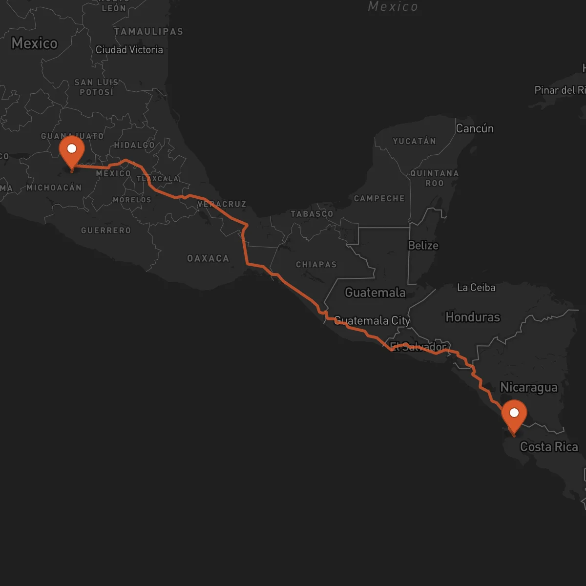 Ruta Liberia - Morelia