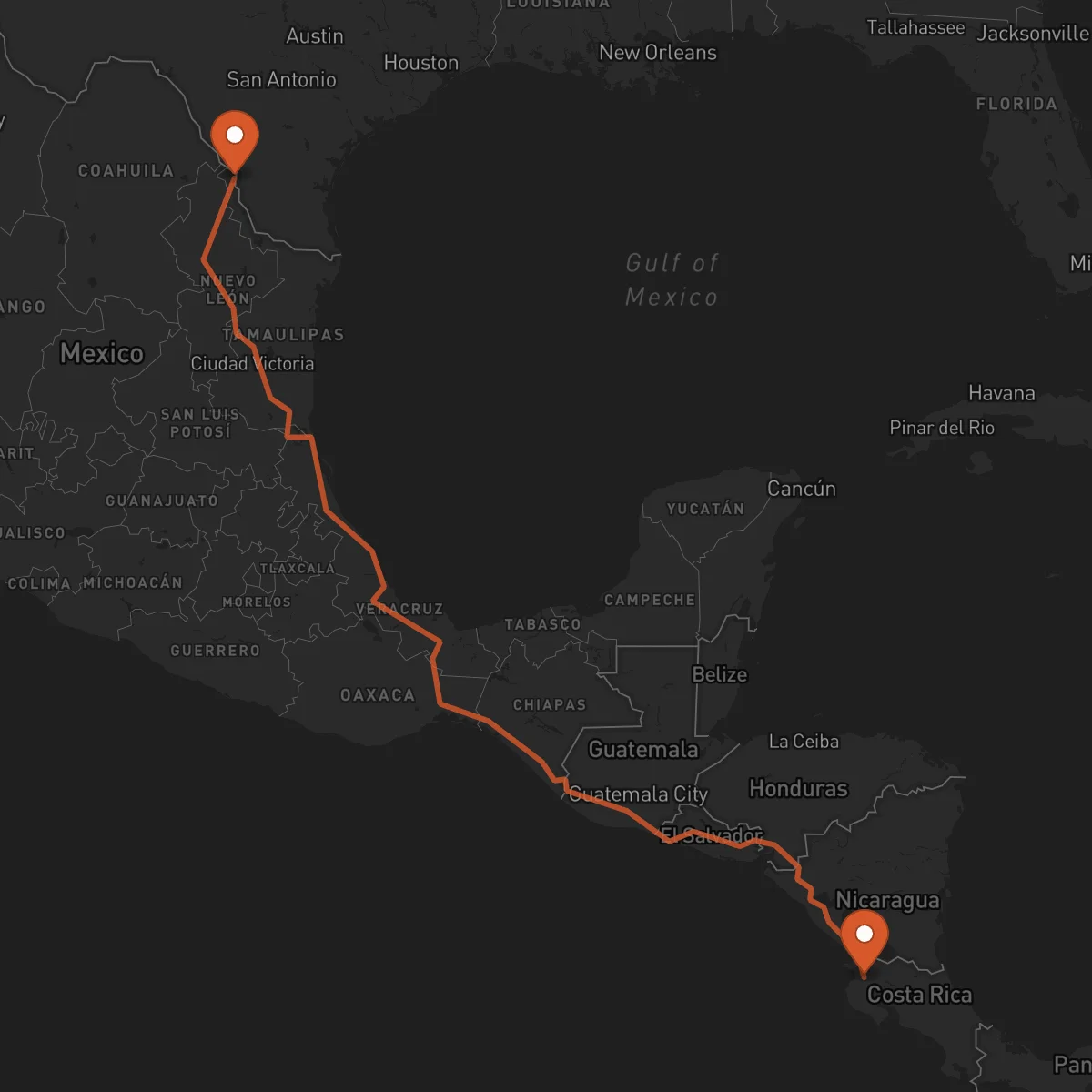 Ruta Nuevo Laredo - Liberia