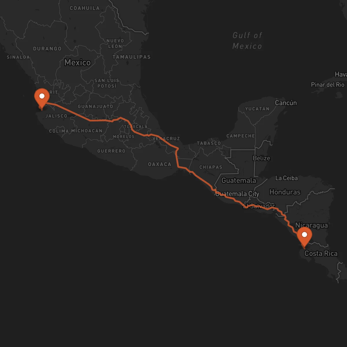 Ruta Puerto Vallarta - Liberia