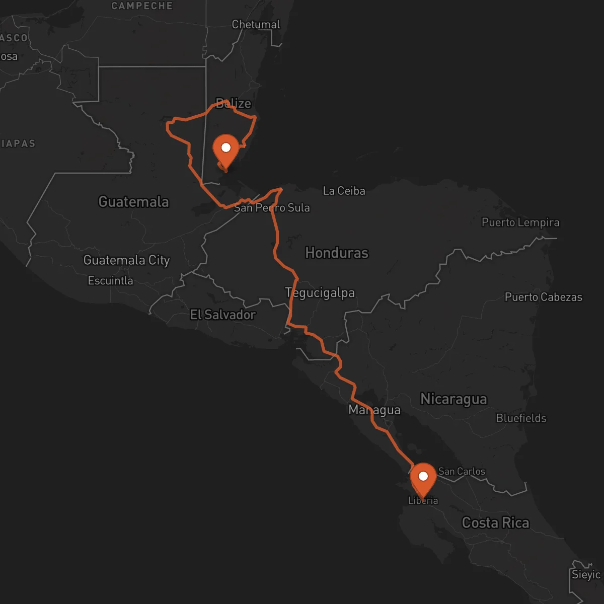 Ruta Liberia - Punta Gorda