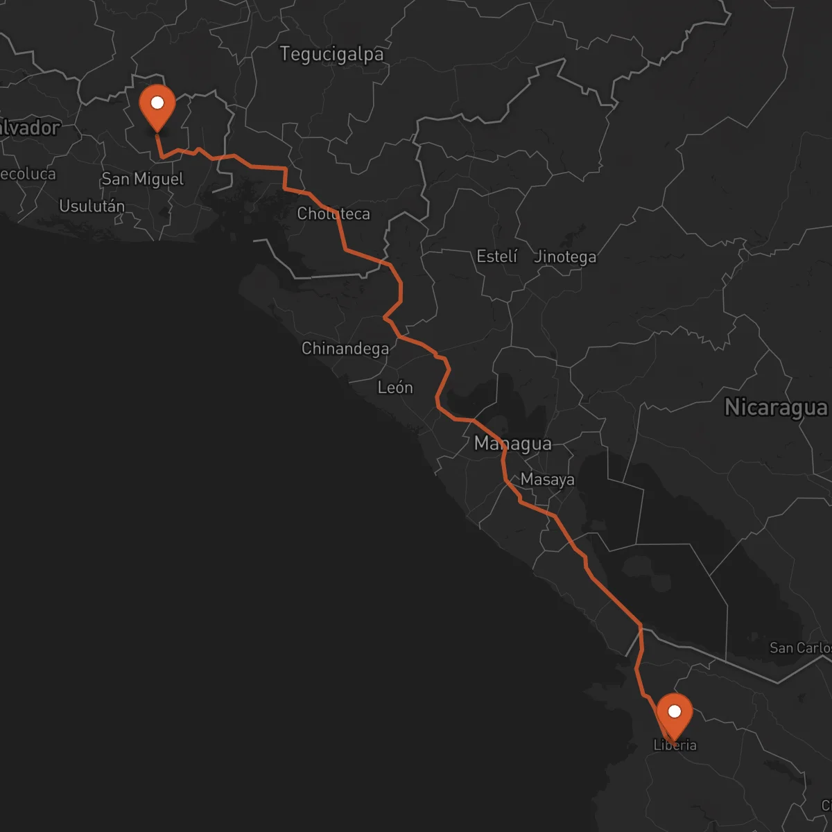 Ruta San Francisco Gotera - Liberia
