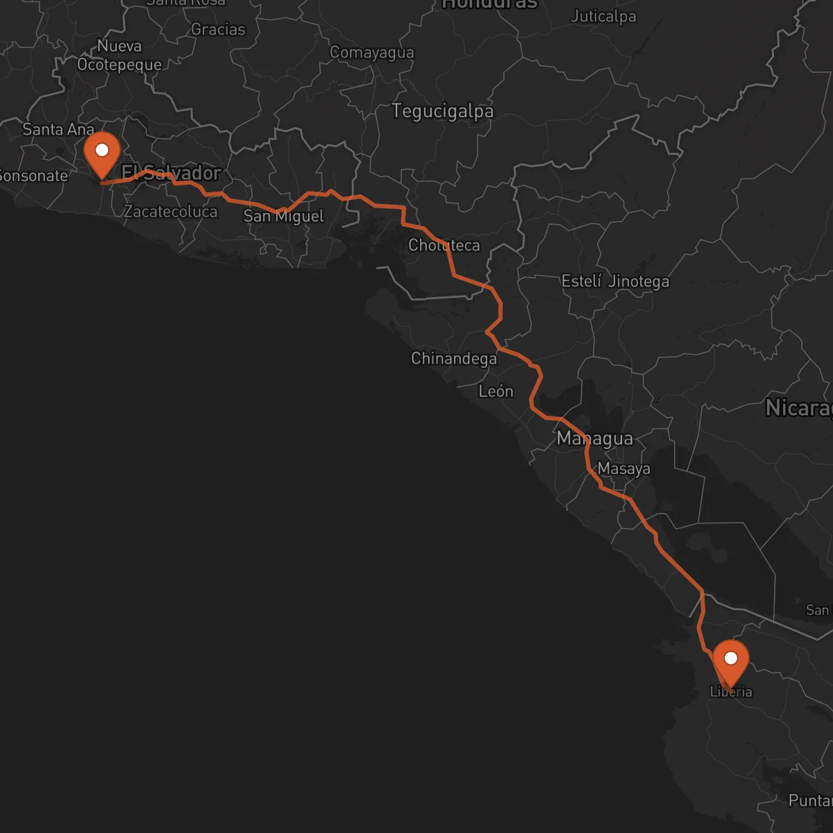 Ruta Liberia - Santa Tecla