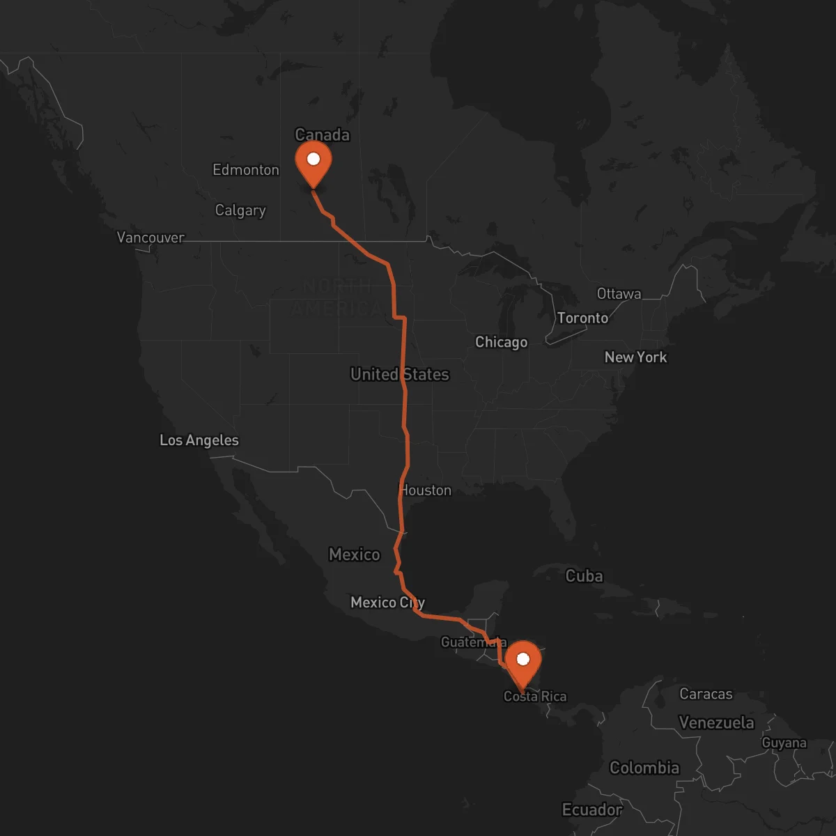 Ruta Saskatoon - Liberia