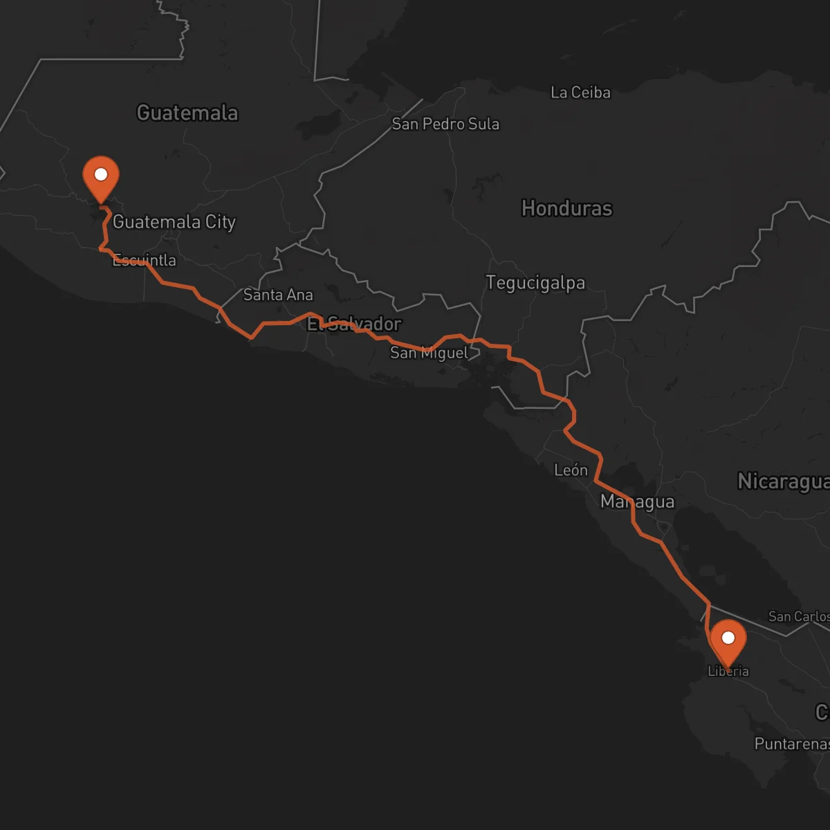 Ruta Sololá - Liberia