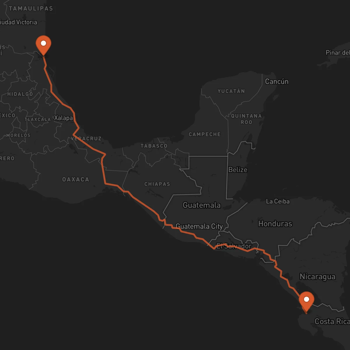 Ruta Tampico - Liberia