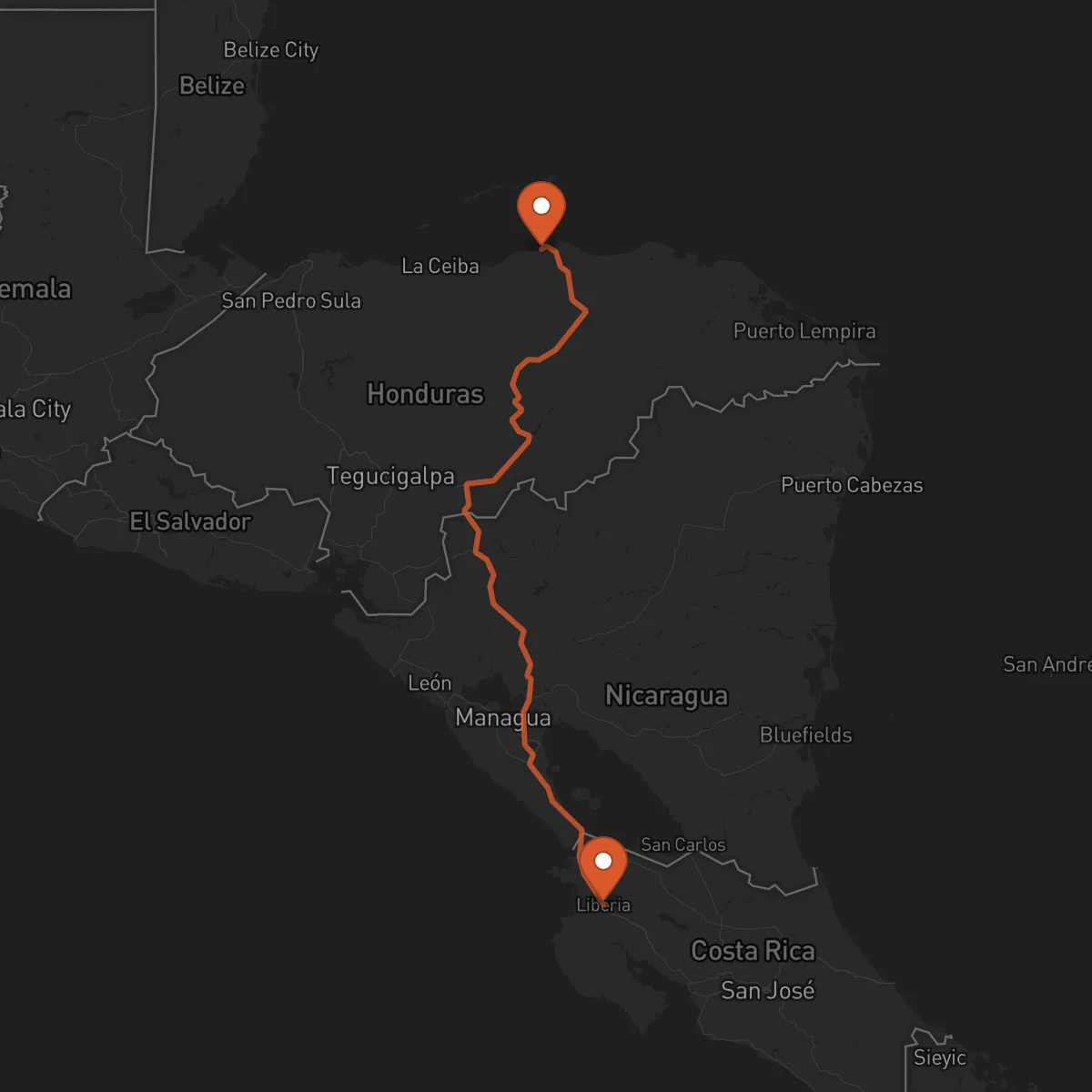 Ruta Trujillo - Liberia