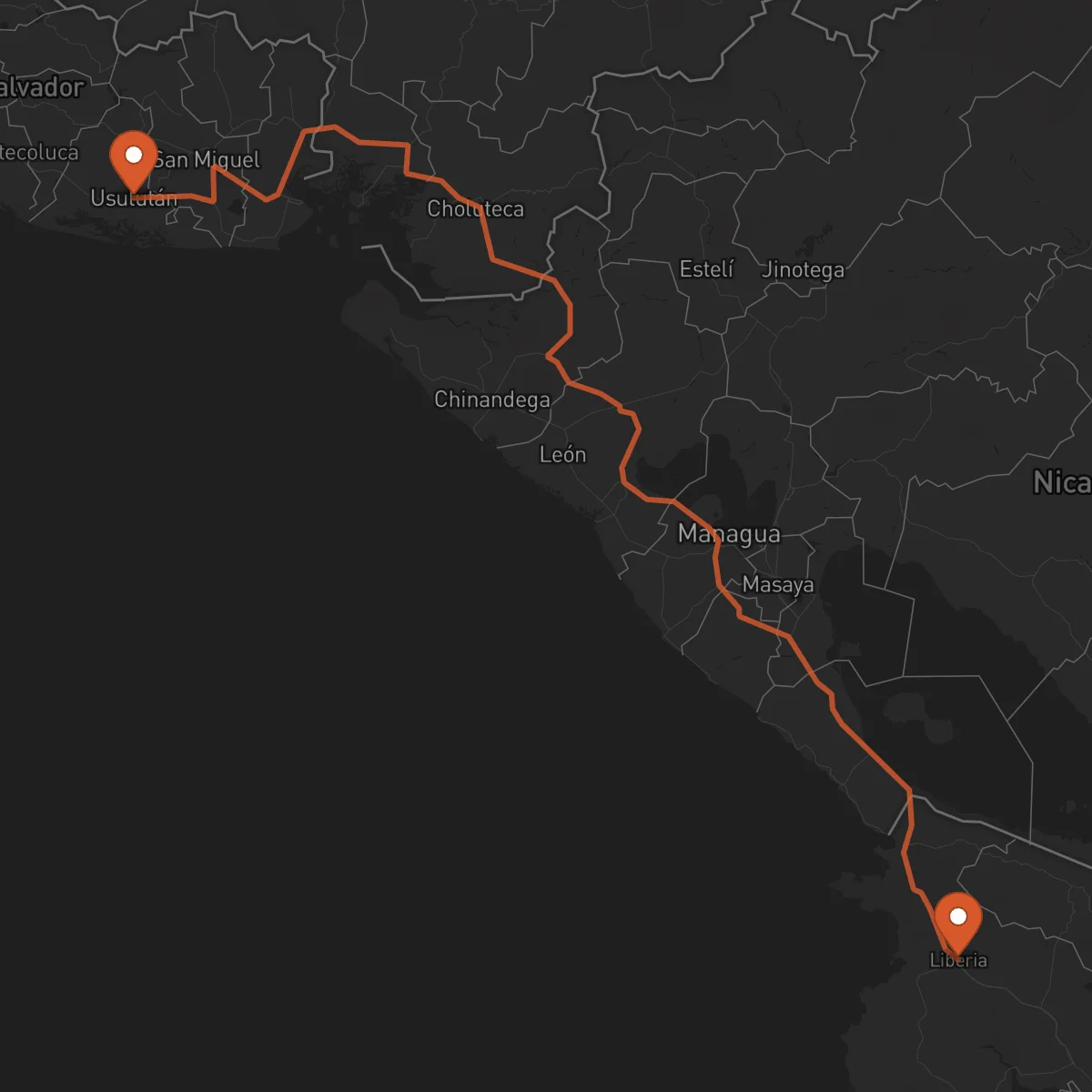 Ruta Liberia - Usulután