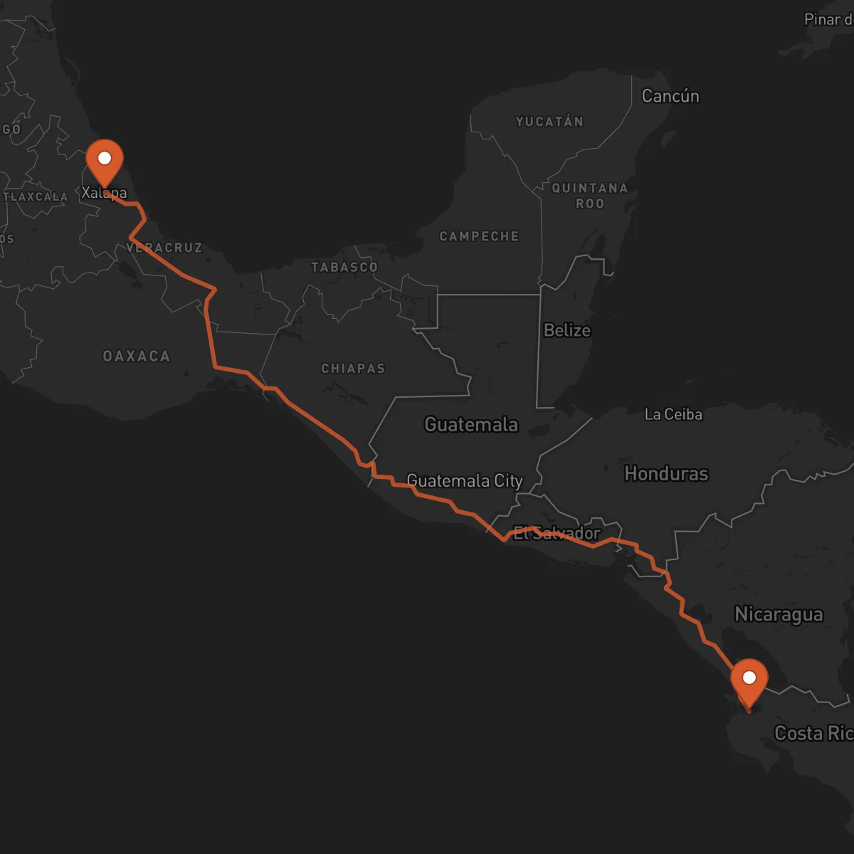 Ruta Xalapa - Liberia