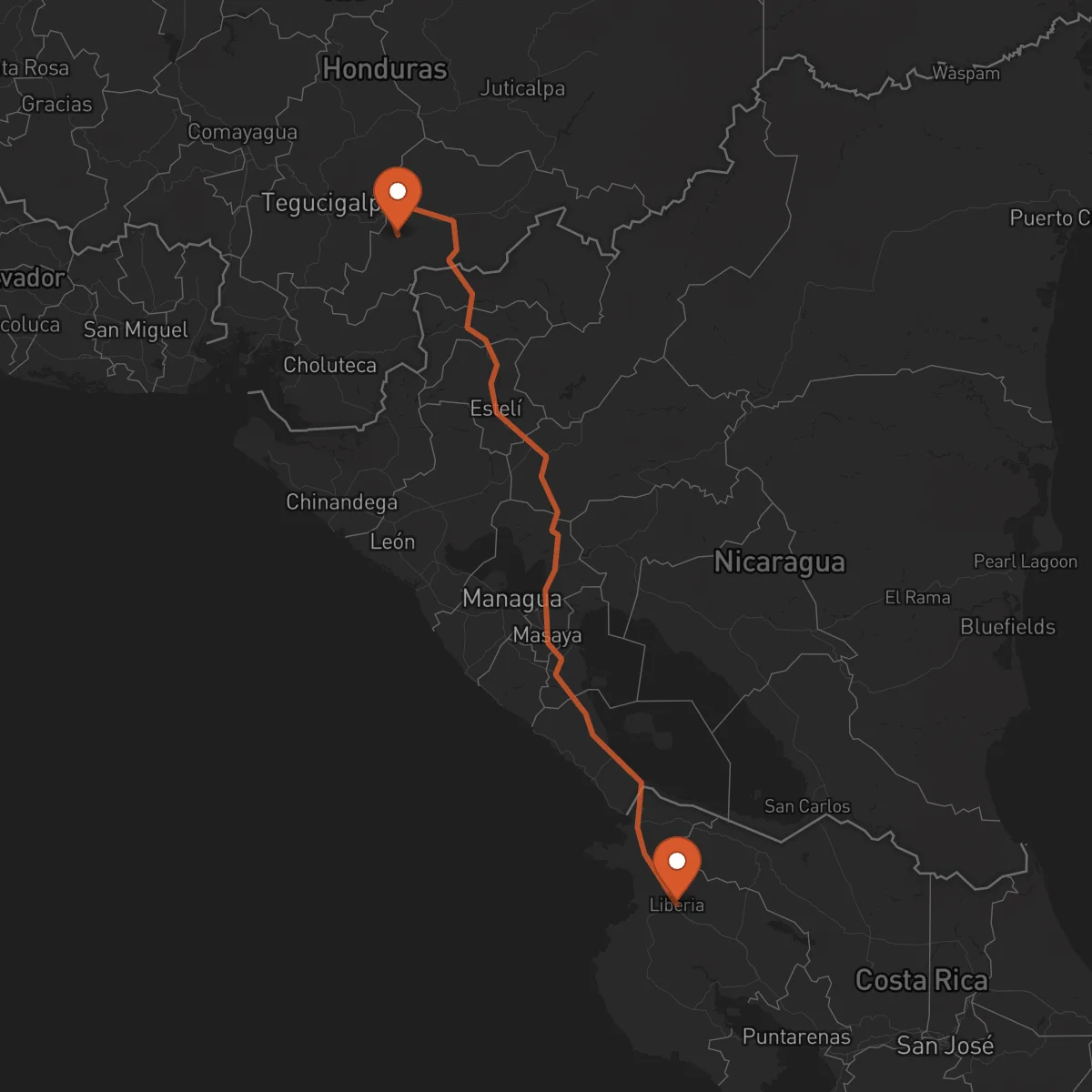 Ruta Liberia - Yuscarán