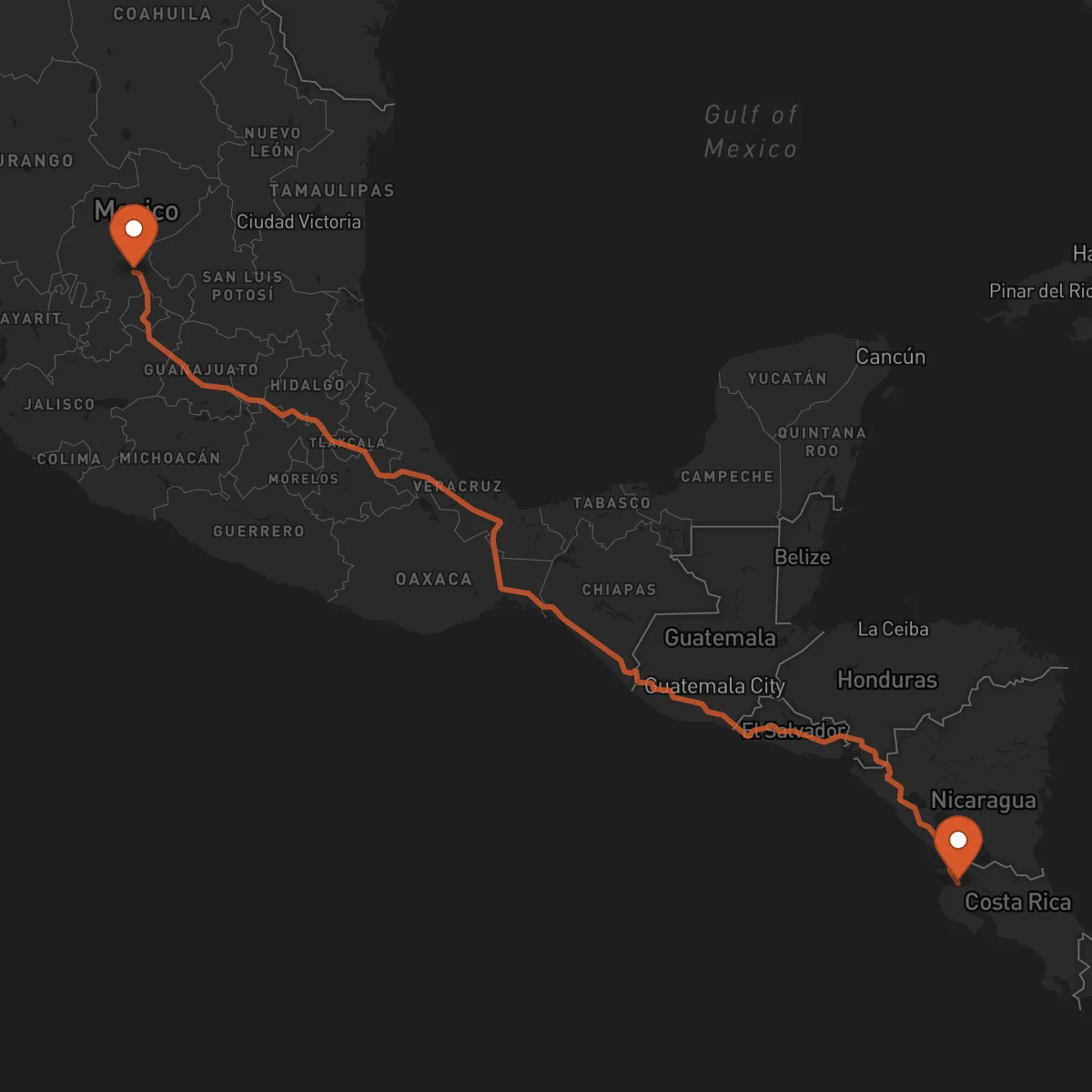 Ruta Liberia - Zacatecas