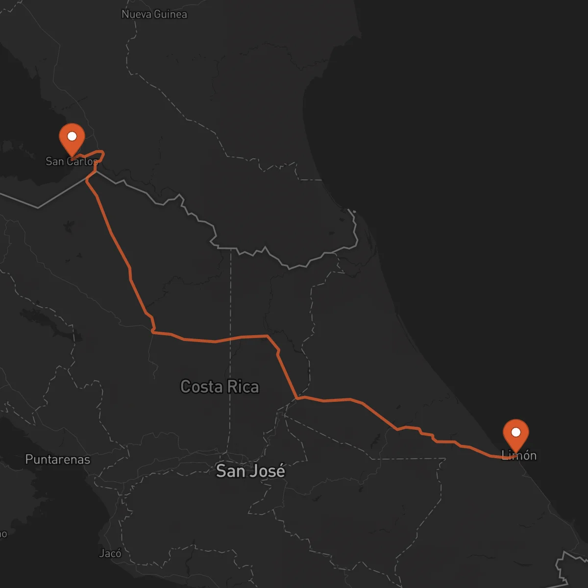 Ruta San Carlos - Limón