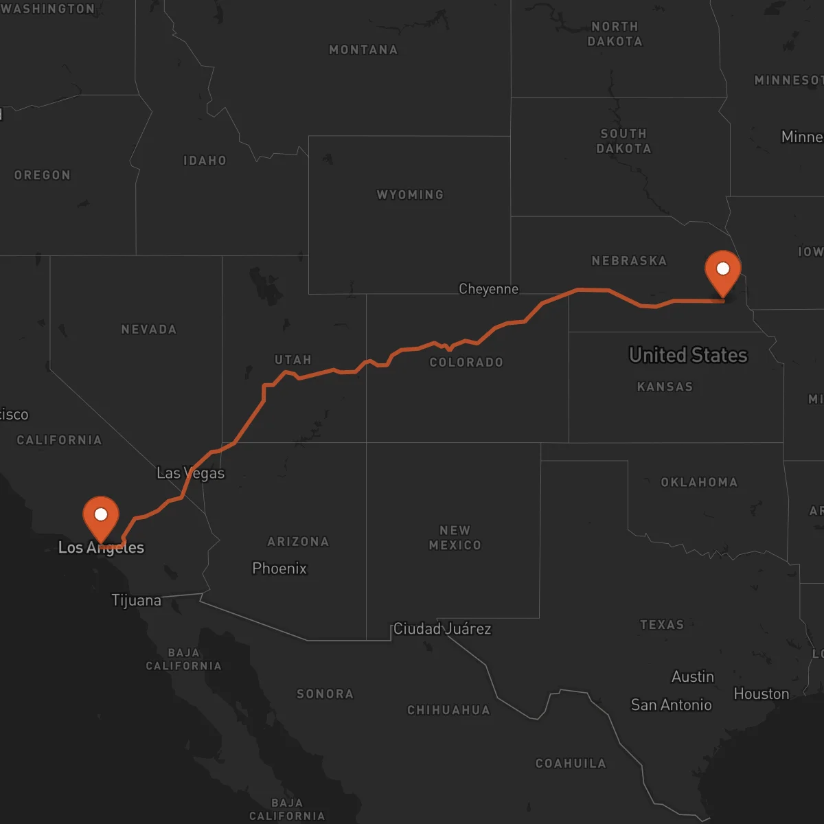 Ruta Los Angeles - Lincoln